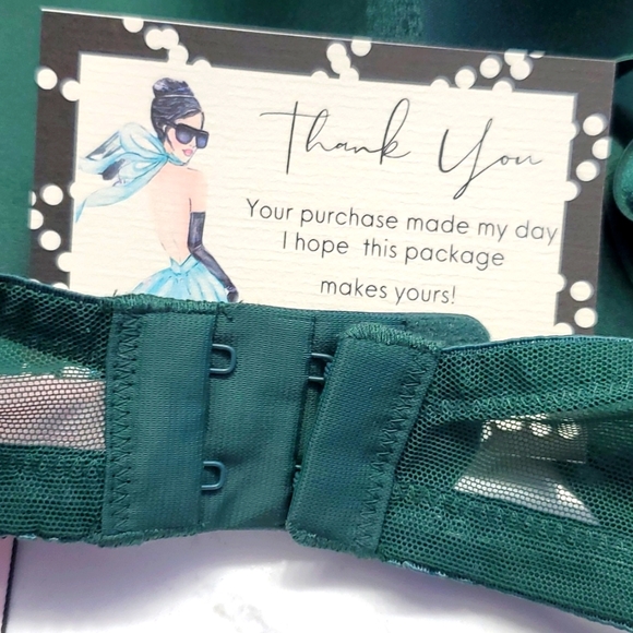 Victoria's Secret 36DDD Demi Bra, Emerald Green w/ Golden stitching 😍 Like New - Picture 8 of 15